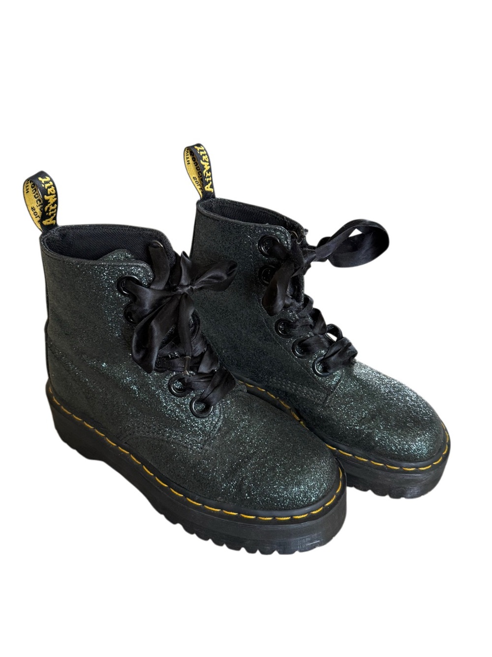 Dr. Marten’s Womens Molly Glitter Sparkle Platform Chunky Combat Boots Size 8 - Picture 11 of 13